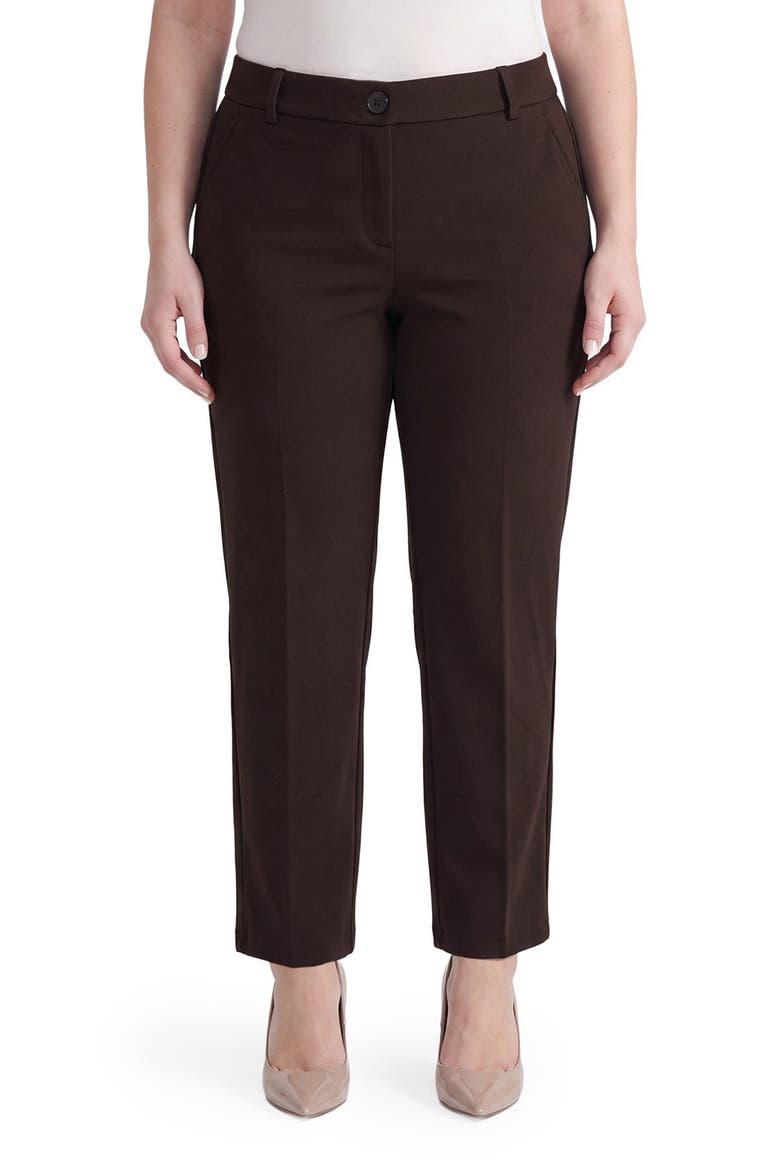 Faux Fly Trousers, Main, color, RICH CHOCOLATE
