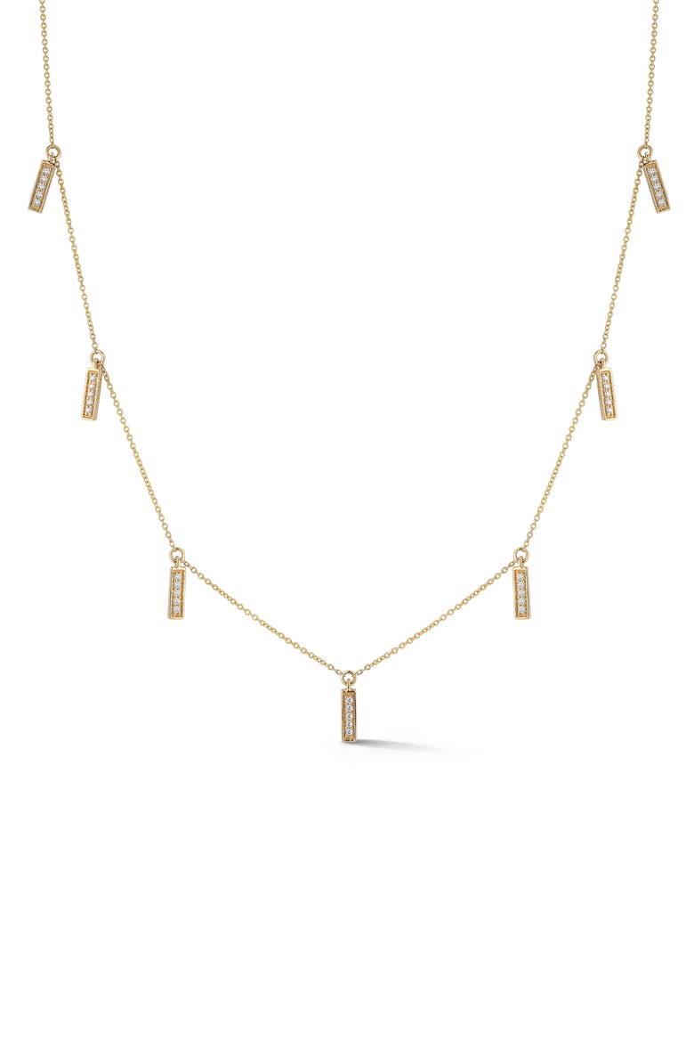 Sylvie Rose Diamond Bar Station Necklace, Main, color, YELLOW GOLD