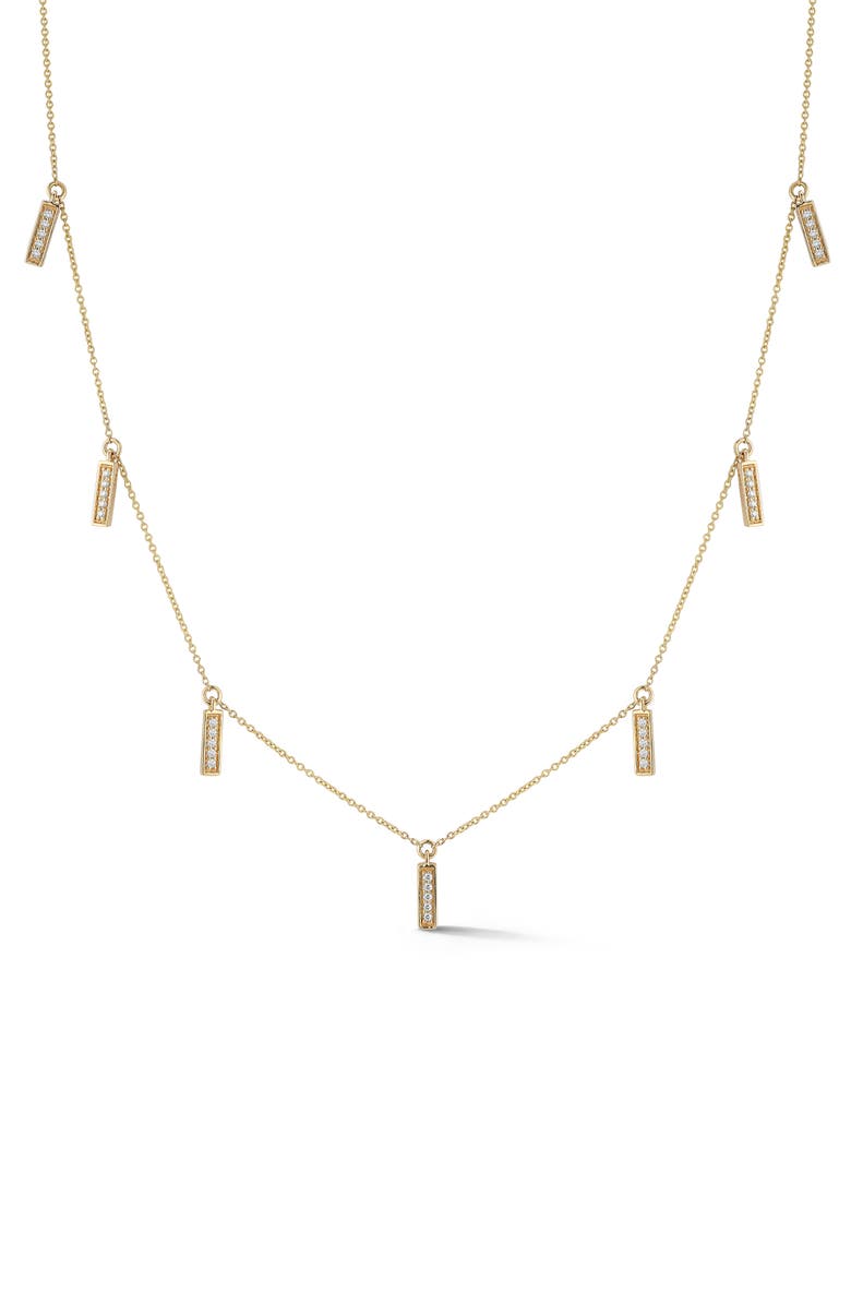 Dana Rebecca Designs Sylvie Rose Diamond Bar Station Necklace, Main, color, Yellow Gold