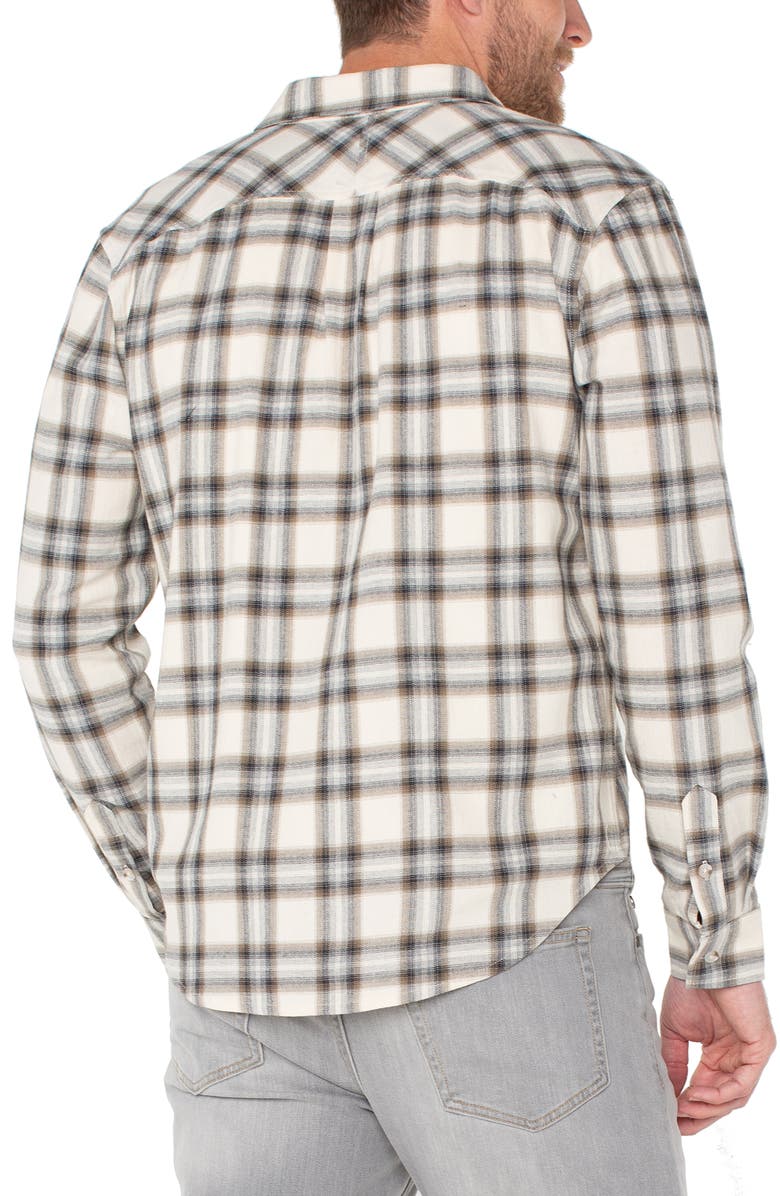 Liverpool Plaid Button-Up Shirt, Alternate, color, Ivory/ Grey Multi