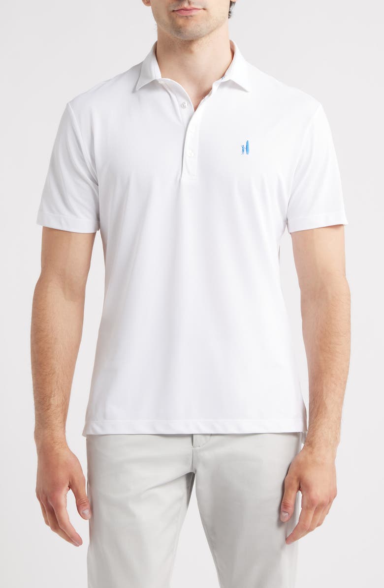 johnnie-O Stevie Performance Polo, Main, color, White