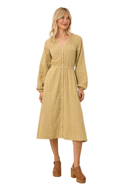 Organic Cotton Coastal Double Gauze Poet Sleeve Dress