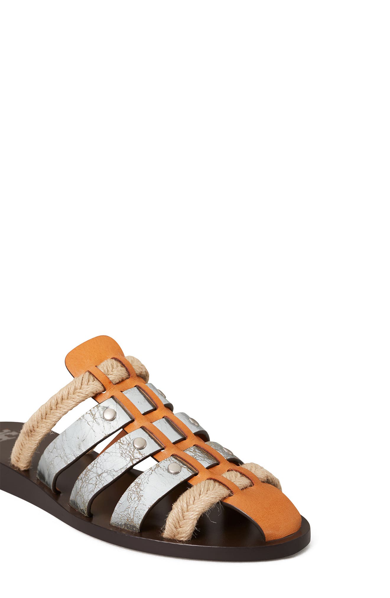 Tory Burch Mixed Media Fisherman Mule Sandal, Alternate, color, 