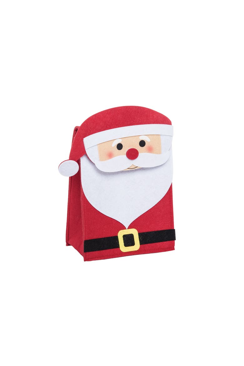 Santa Felt Bag Small, Main, color, Red