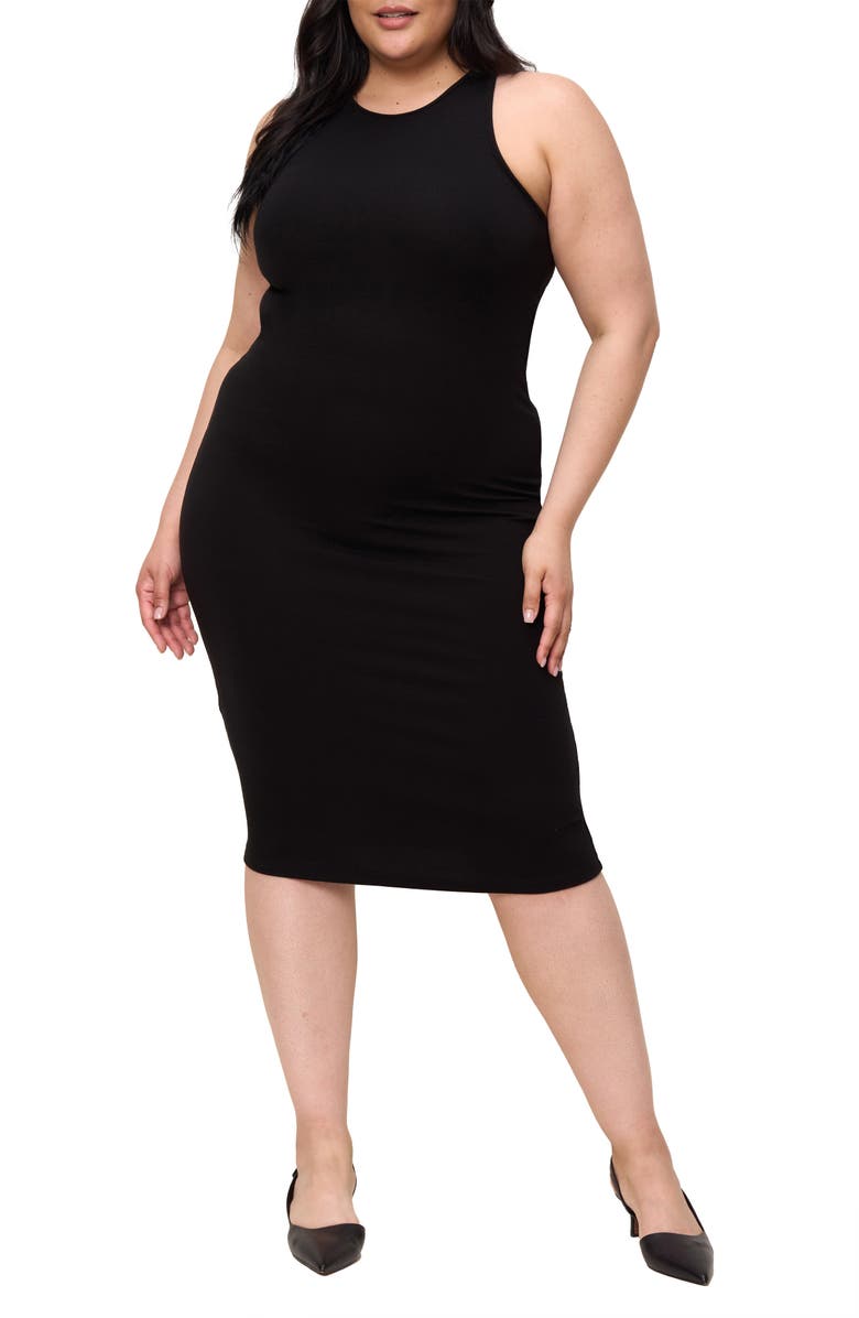 The Standard Stitch The Racerback Midi Dress, Main, color, Onyx