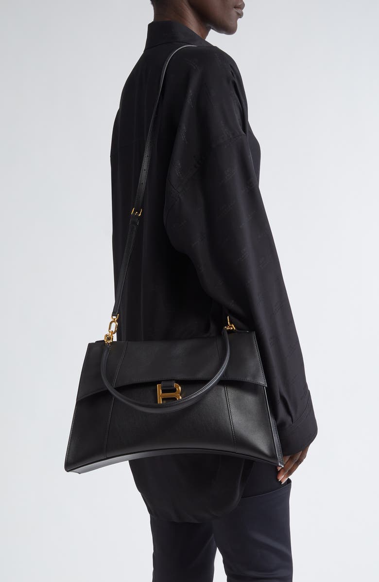 Balenciaga Medium Hourglass Soft Leather Shoulder Bag, Alternate, color,