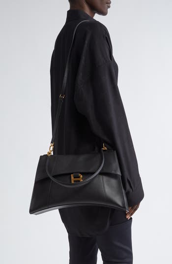Balenciaga Medium Hourglass Soft Leather Shoulder Bag