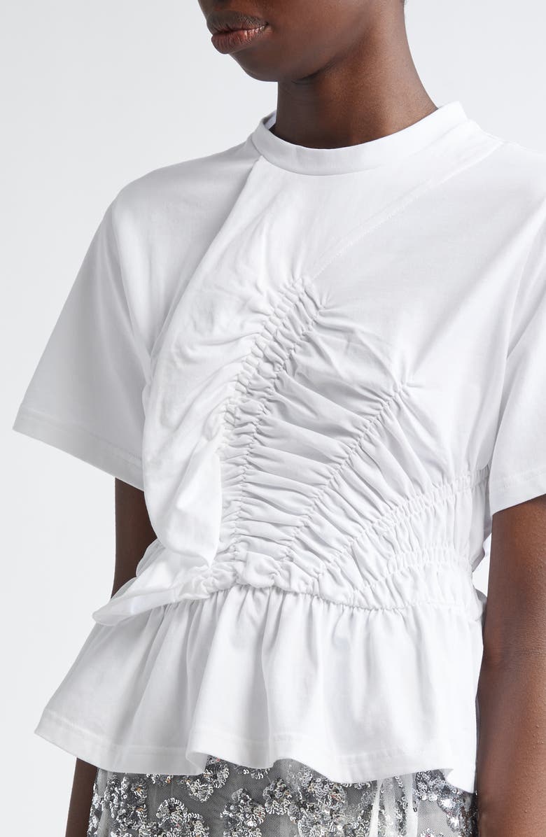 Cecilie Bahnsen Ace Smocked Jersey Peplum Top, Alternate, color,