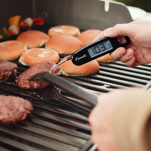 Escali Compact Folding Digital Thermometer In Black