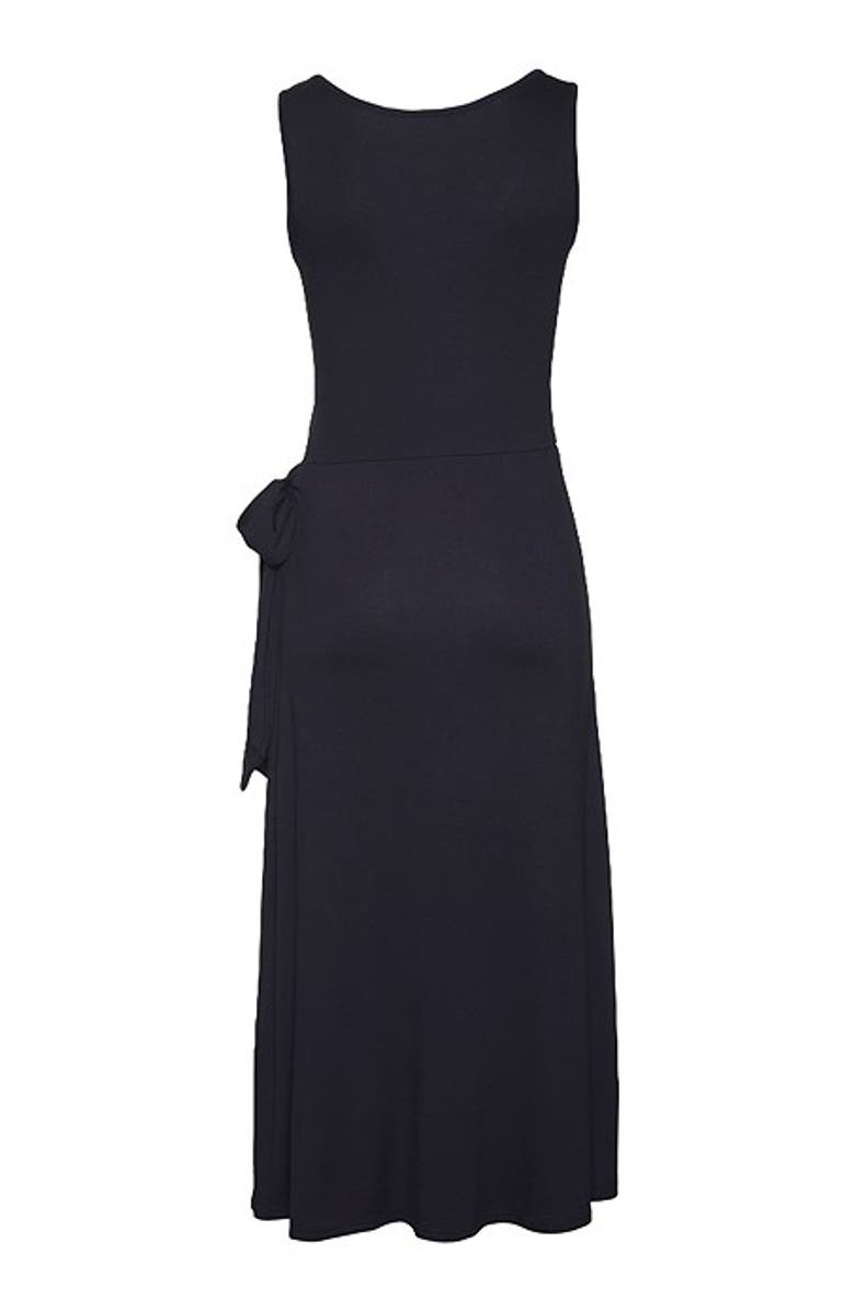 LASCANA Women's Sleeveless Wrap Look Dress, Alternate, color, Navy