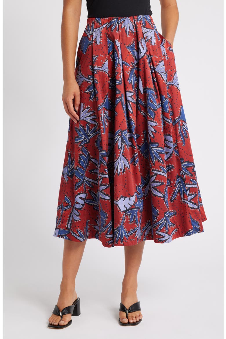 Autumn Leaves Maxi Skirt, Main, color, RED MULTI