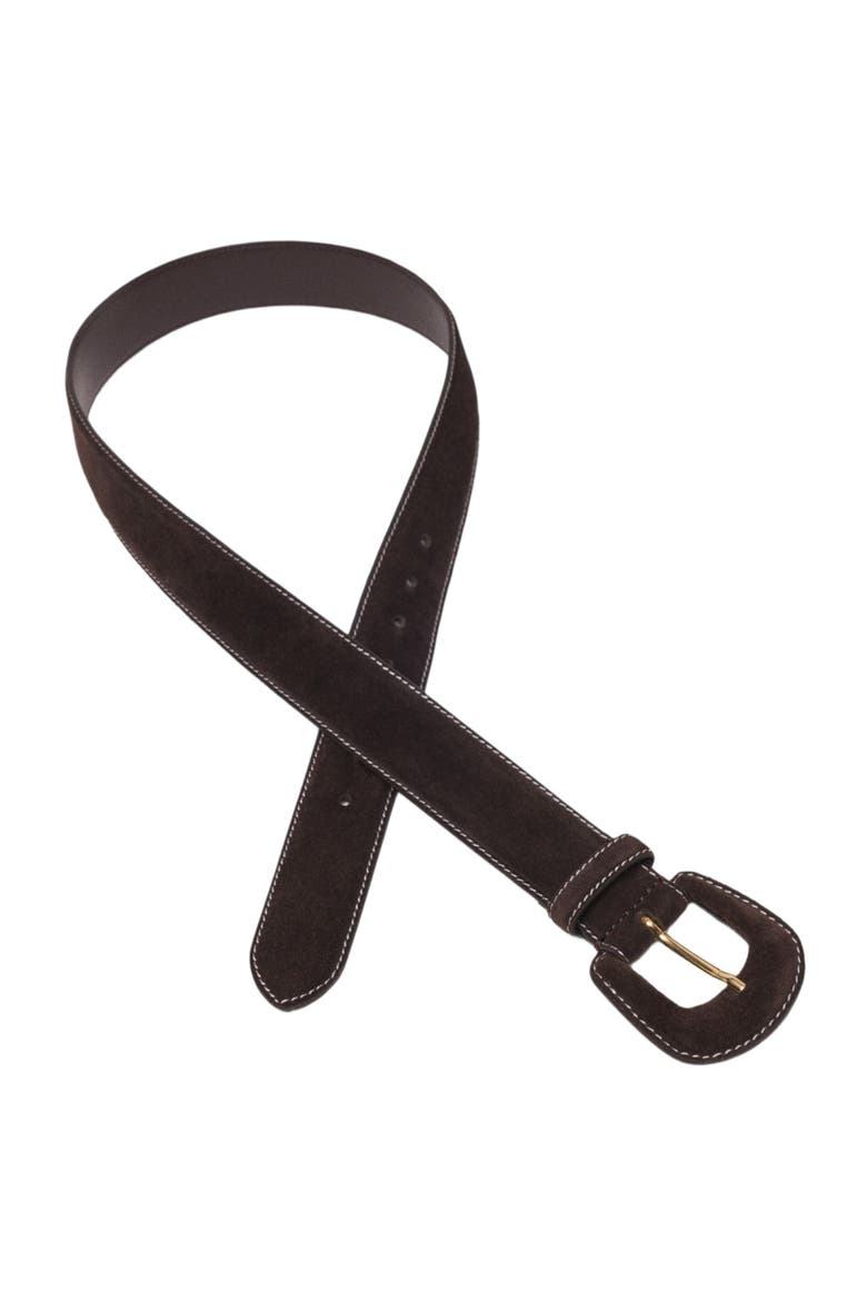 Suede belt, Alternate, color, Dark brown