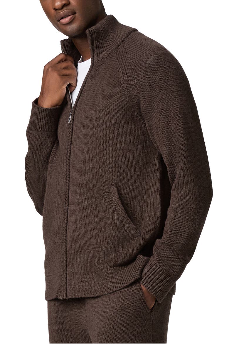 Falberg Zip-Up Cardigan, Alternate, color, BRAZIL NUT