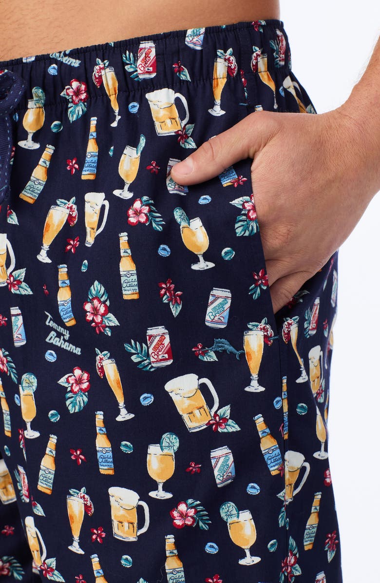 Tommy Bahama Woven Cotton Drawstring Pajama Pants, Alternate, color, Navygraph