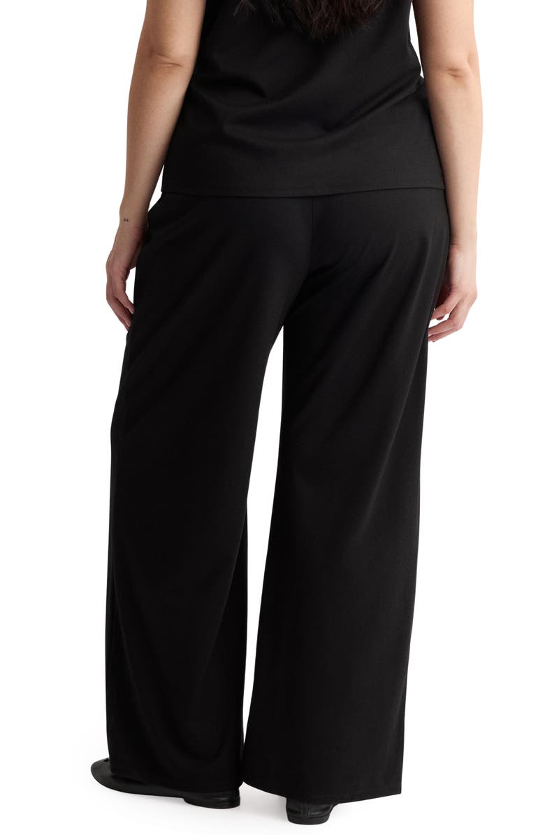 MANGO Pull-On Straight Leg Pants, Alternate, color, Black