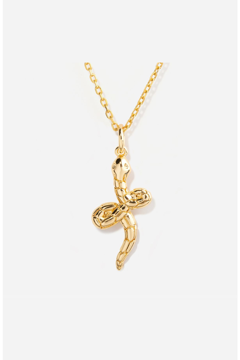 Snake Charm Necklace, Main, color, Gold