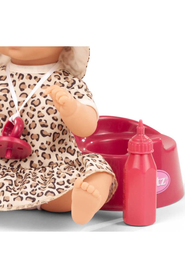Aquini Girl 13" Spotted Cat Potty Baby Doll, Alternate, color, Multicolored