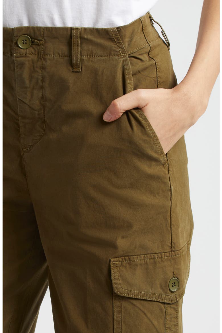 Zoella Stretch Cotton Crop Cargo Pants, Alternate, color, BRITISH KHAKI