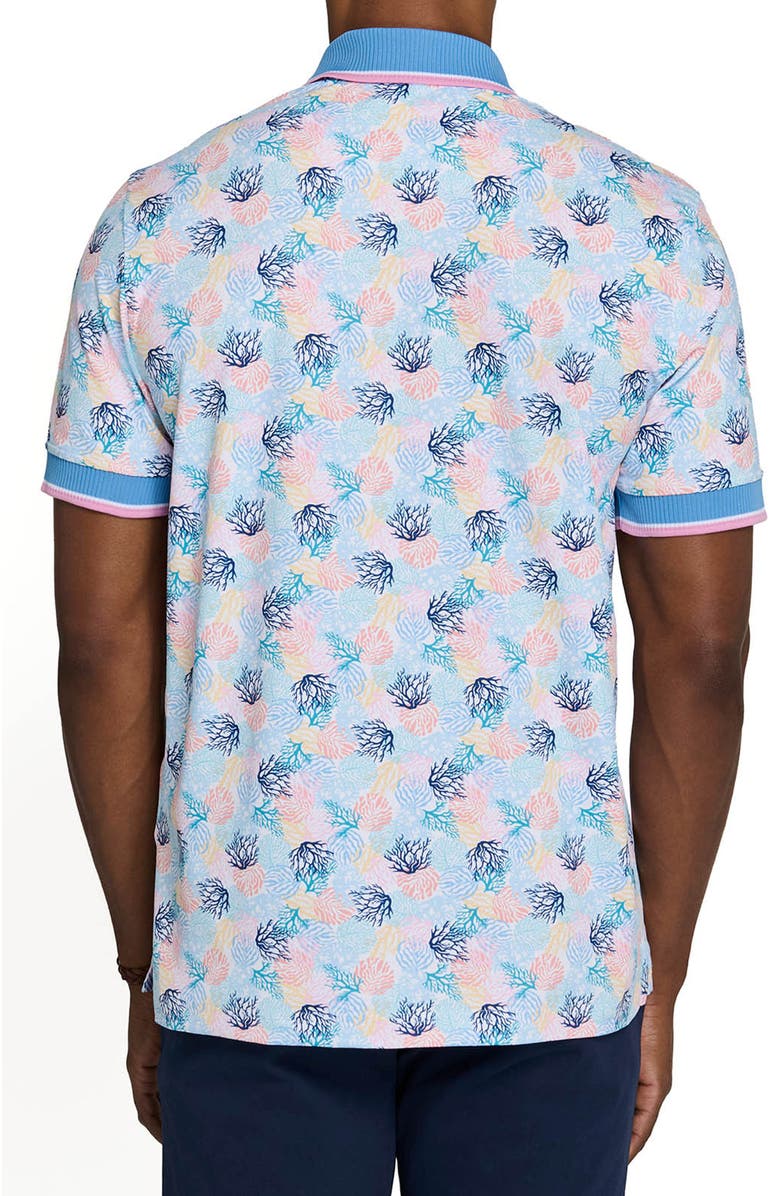 CONSTRUCT Slim Fit Coral Cluster Polo Short Sleeve Shirt, Alternate, color, Multi