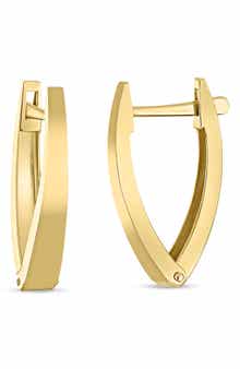 14k Gold V-Hoop Earrings