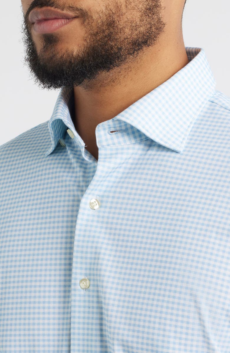 johnnie-O Albro Top Shelf Gingham Check Cotton Blend Button-Up Shirt, Alternate, color, Gulf Blue