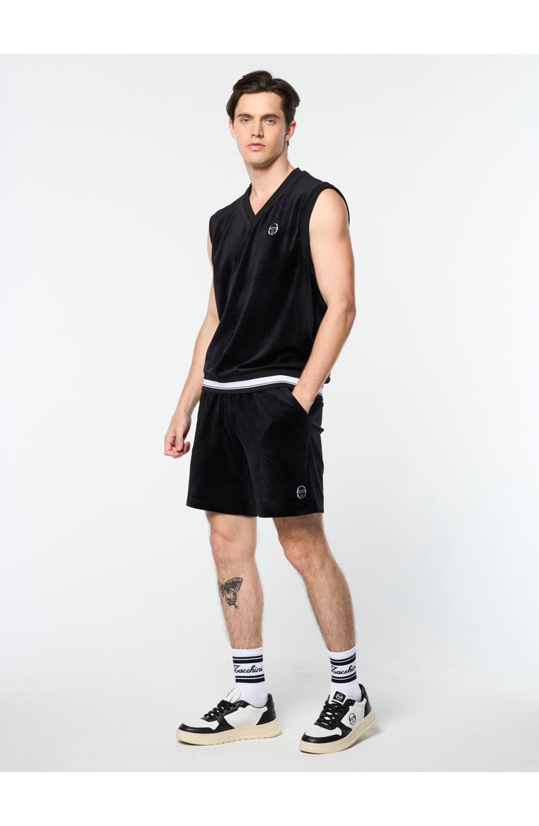 Sergio Tacchini Renzo Velour Vest, Alternate, color, Black Beauty