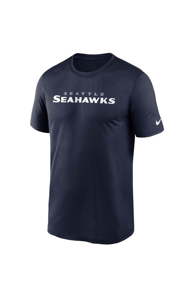 Nike Men's Nike College Navy Seattle Seahawks Wordmark Legend Performance T-Shirt, Alternate, color, 