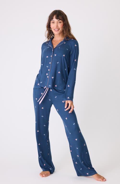 Shop Pj Salvage English Rose Pajama Top In Navy