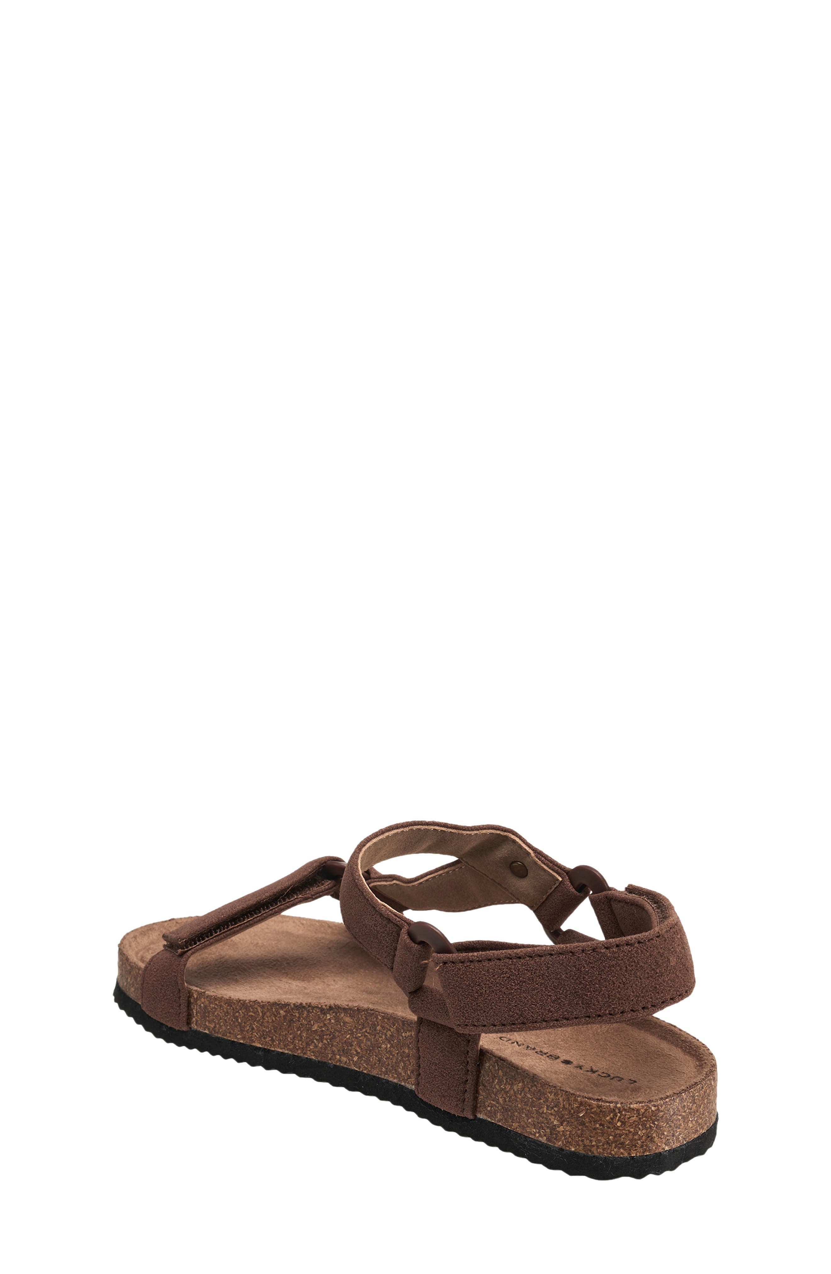 Kids' Double Strap Cork Sandal, Alternate, color, BROWN