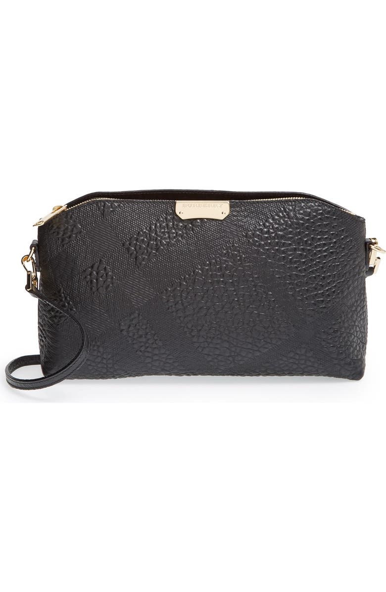 Burberry 'Small Chichester' Check Embossed Leather Crossbody Bag, Main, color,