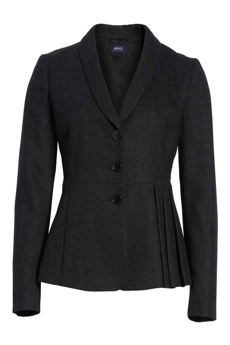 Armani Jeans Side Pleat Blazer, Alternate, color, CHARCOAL