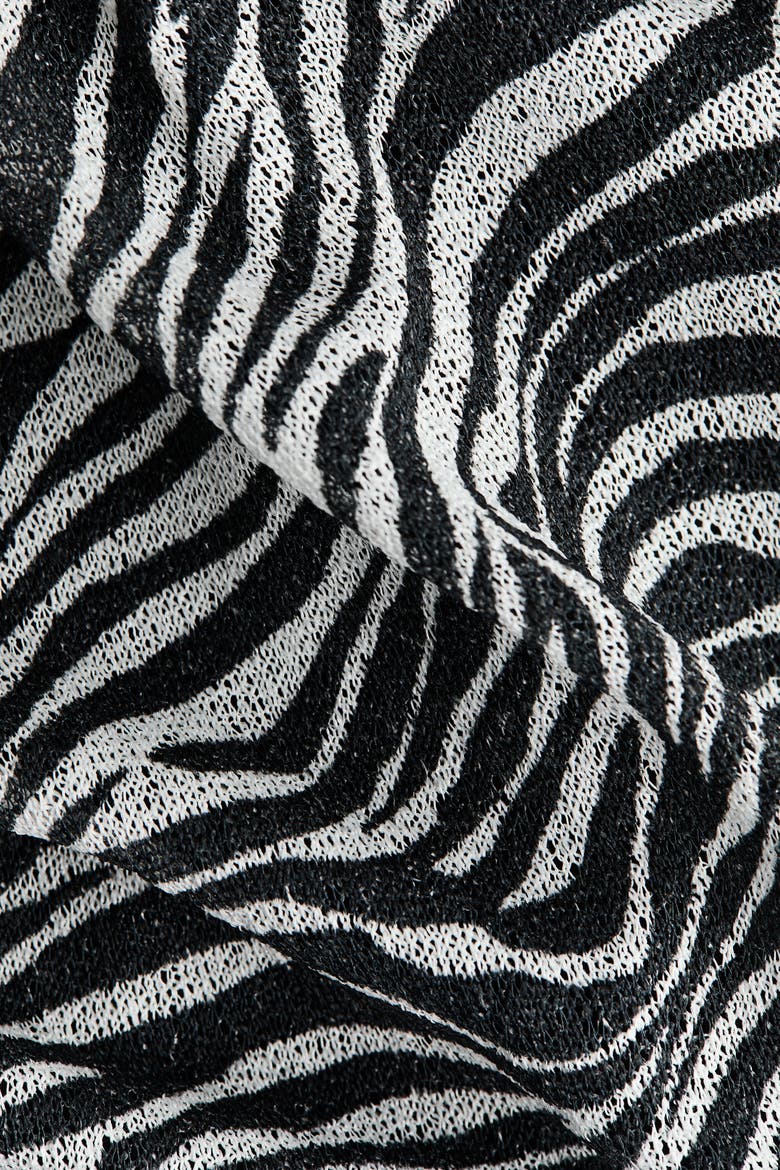 Printed Tie-back Dress, Alternate, color, Black/zebra print