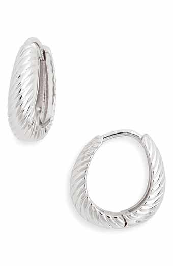 Fairley Oval Textured Huggie Hoop Earrings