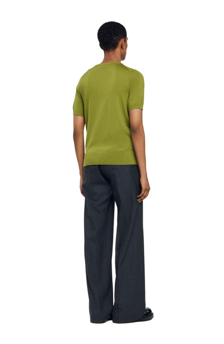 SANDRO Flowing knit T-shirt, Alternate, color, Super Grass