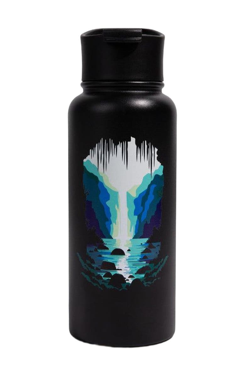 United By Blue 32 OZ Waterfall Steel Bottle, Main, color, Black