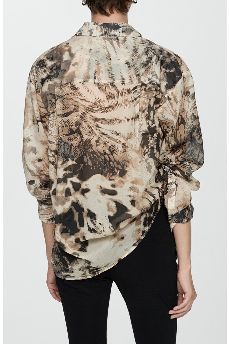 Semisheer Button-Up Shirt, Alternate, color, ECRU