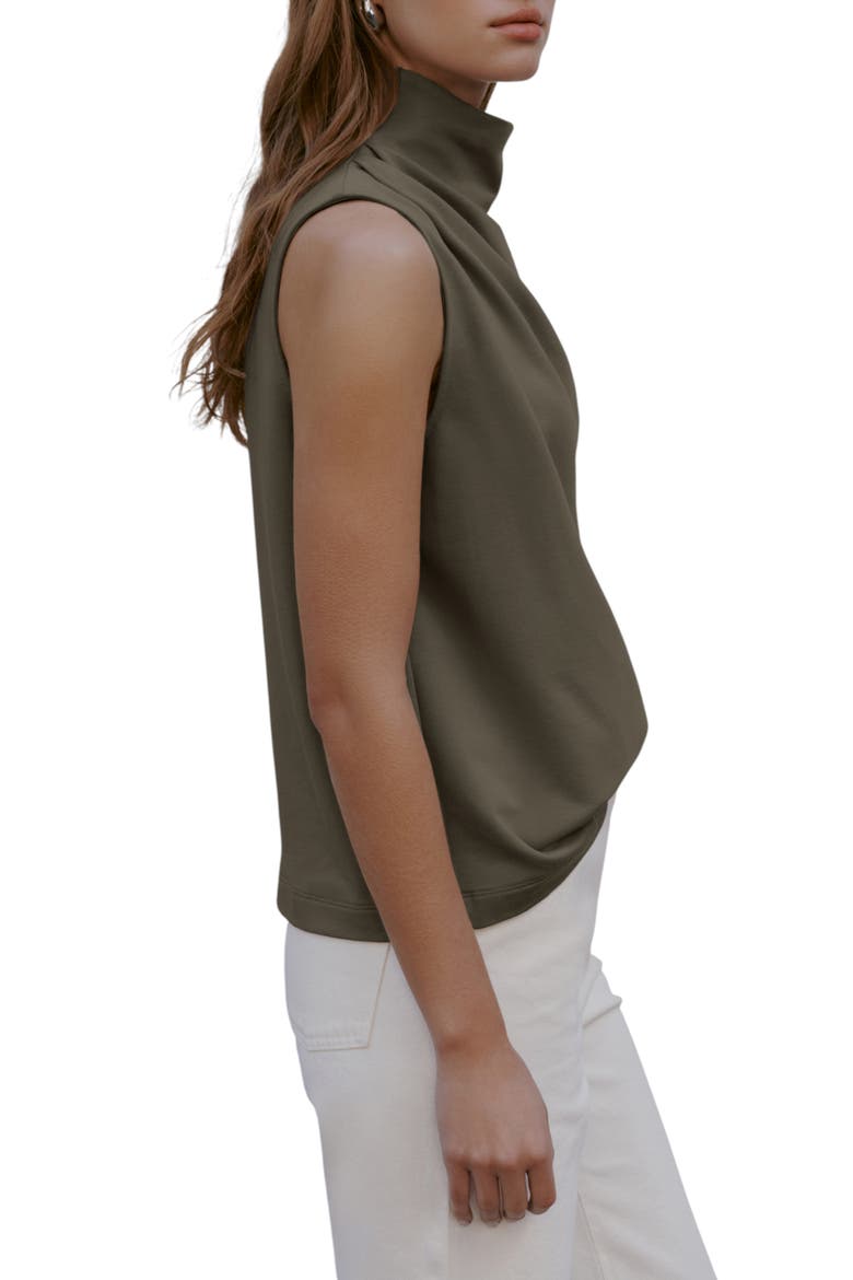 Finch French Terry Funnel Neck Top, Alternate, color, OLIVE