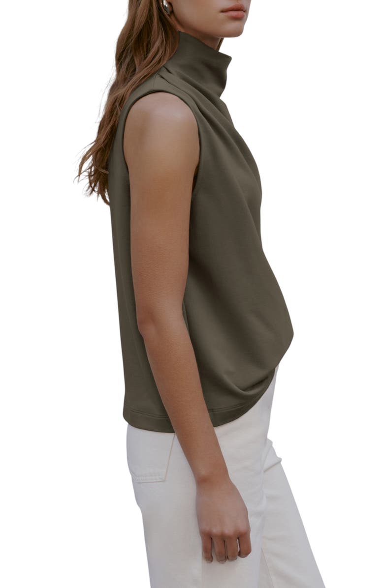 Marcella Finch French Terry Funnel Neck Top, Alternate, color, Olive