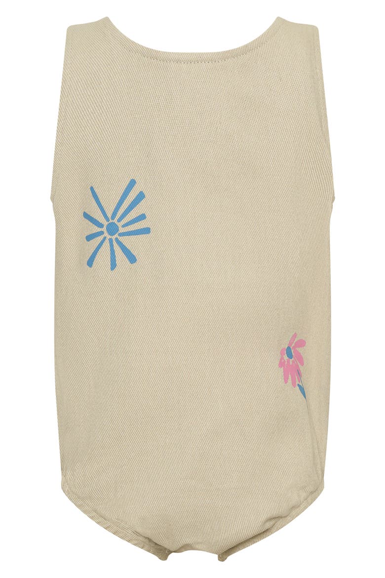 Floral Print Cotton Overalls, Alternate, color, CREAM