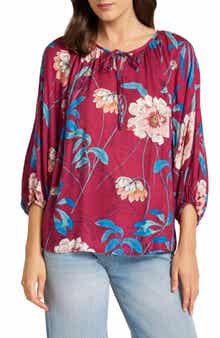 Tie Front Raglan Sleeve Top