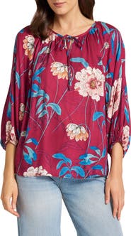 matty m. Tie Front Raglan Sleeve Top