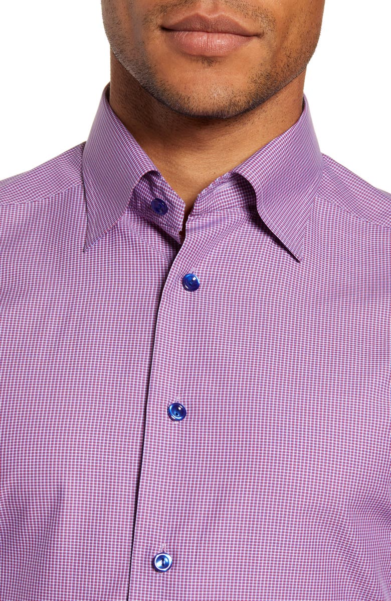 Eton Slim Fit Microcheck Print Dress Shirt, Alternate, color,