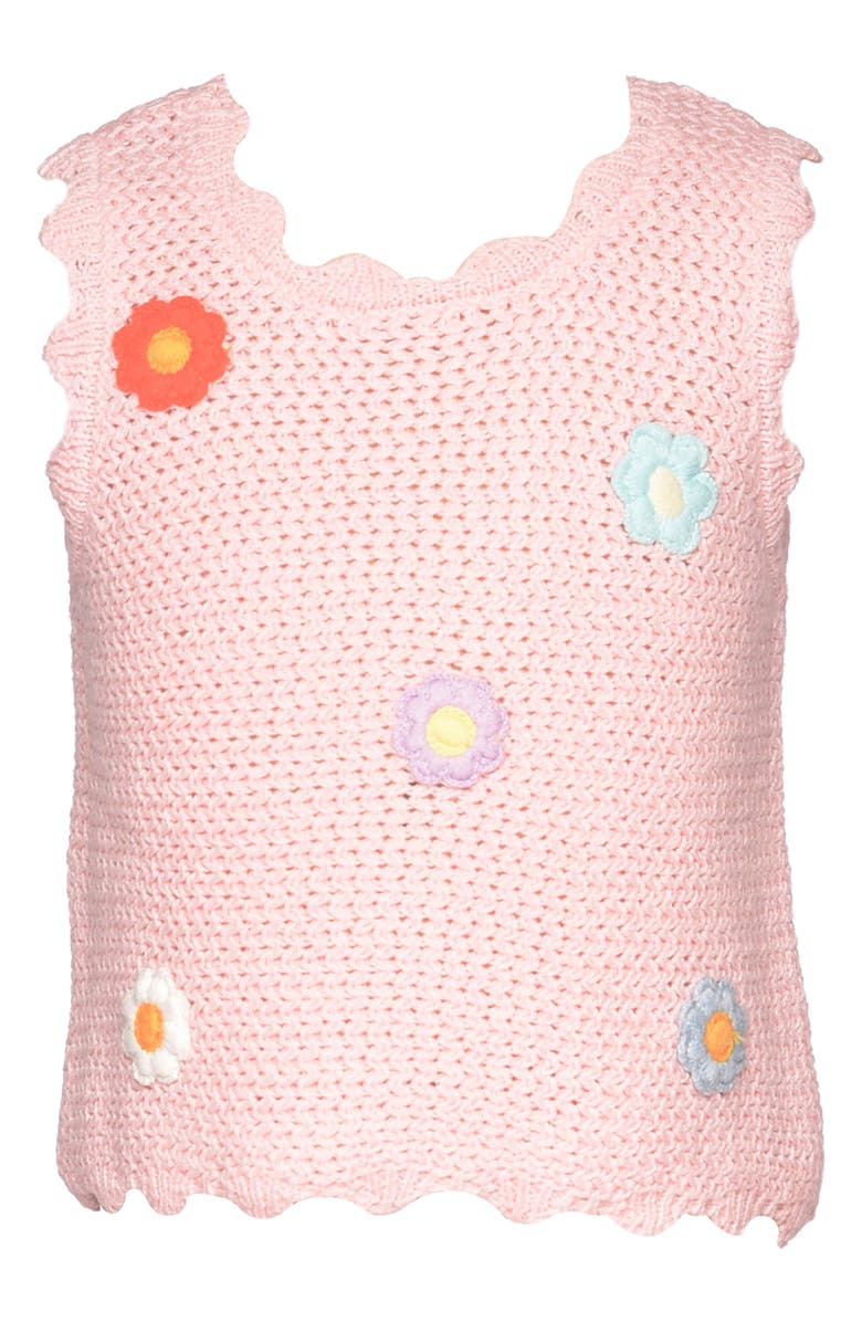 Baby Sara Kids' Embroidered Appliqué Open Stitch Tank, Main, color,