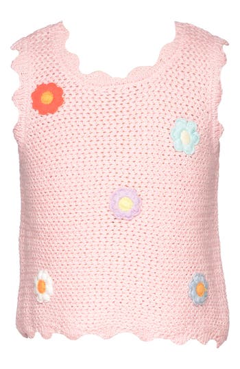 Shop Baby Sara Kids' Embroidered Appliqué Open Stitch Tank