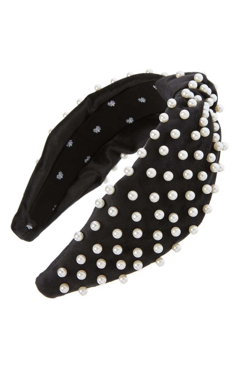 Lele Sadoughi Imitation Pearl Headband, Main, color,