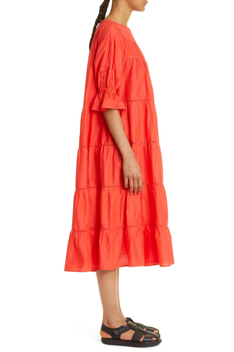 Paradis Open Tier Cotton Dress (Nordstrom Exclusive), Alternate, color, POPPY