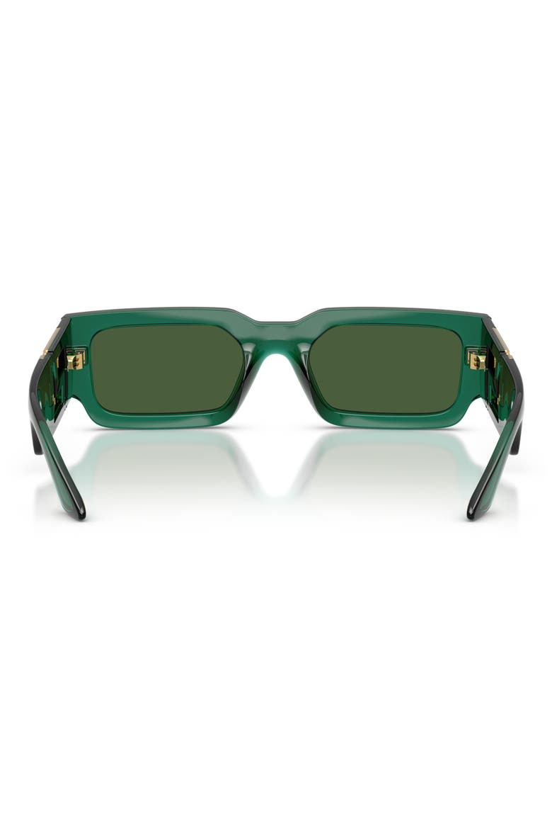 54mm Rectangular Sunglasses, Alternate, color, TRANSPARENT GREEN / DARK GREEN