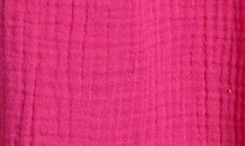 Hatley Ruffle Sleeve Cotton Gauze Shift Dress In Fuchsia Fedora