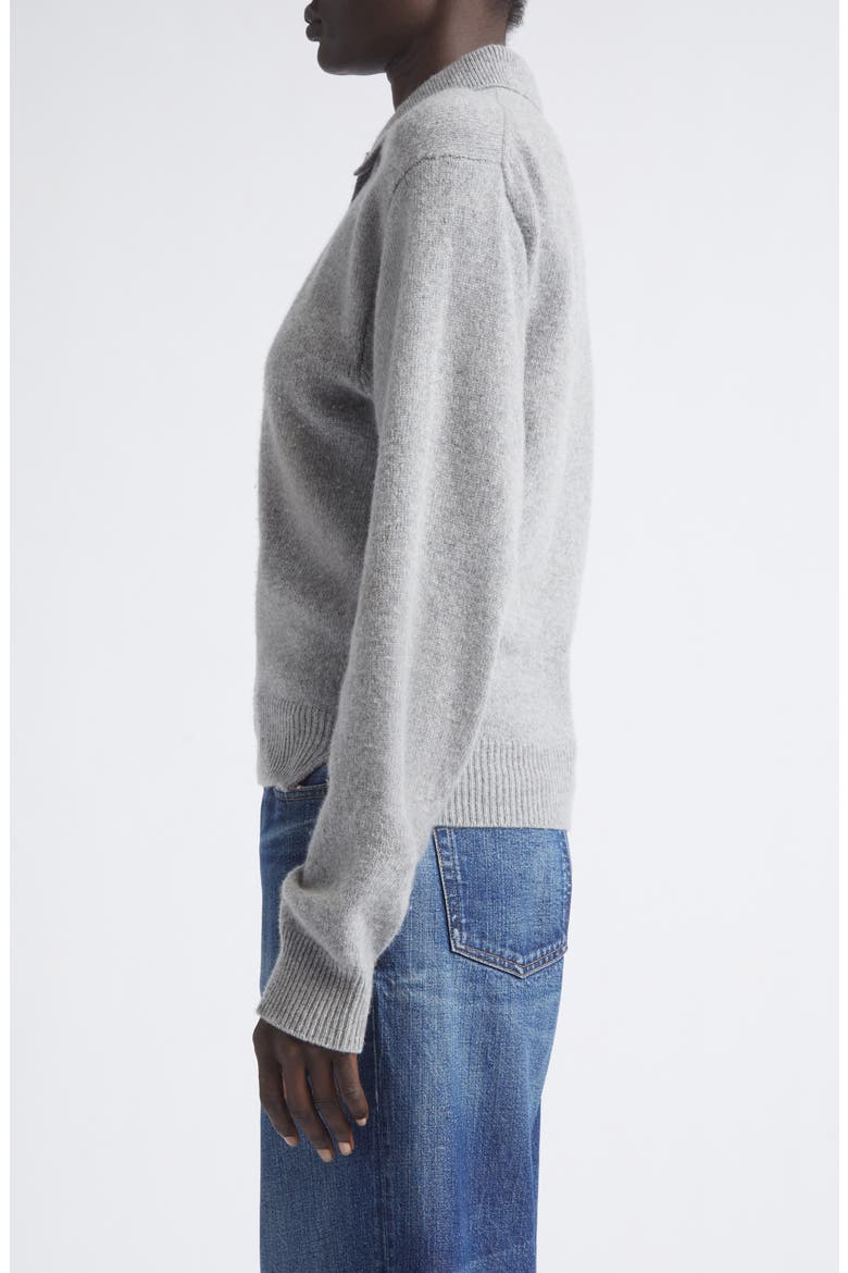 Ash Johnny Collar Wool & Cashmere Sweater, Alternate, color, GREY