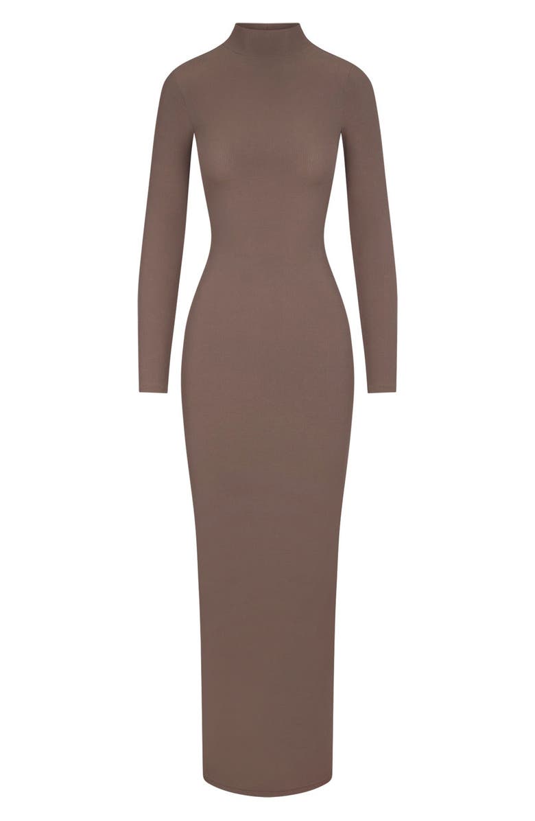 SKIMS Soft Lounge Mock Neck Long Sleeve Maxi Dress, Alternate, color, Amethyst